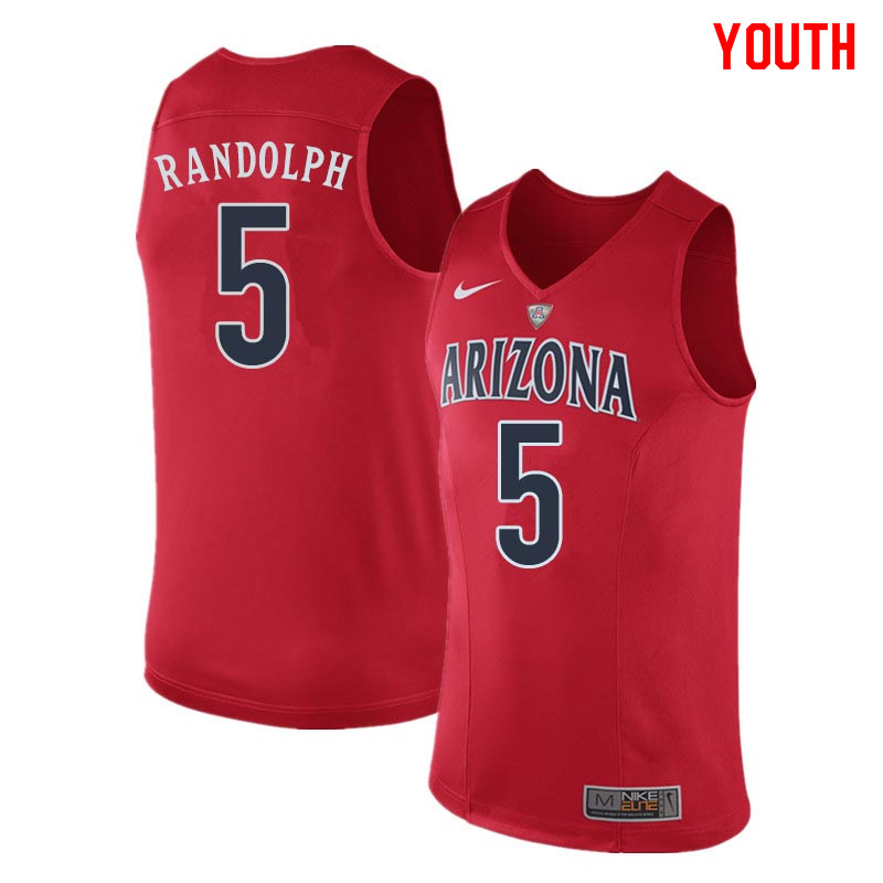 Youth Arizona Wildcats #5 Brandon Randolph College Basketball Jerseys Sale-Red